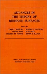 Tapa de Advances in the theory of Riemann surfaces