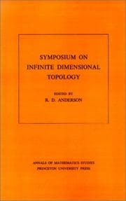 Tapa de Symposium on Infinite Dimensional Topology. (AM-69) (Annals of Mathematics Studies)
