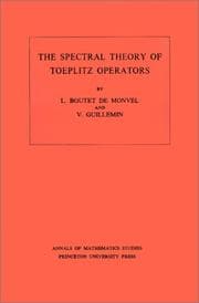 Tapa de The spectral theory of Toeplitz operators