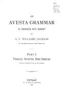 Tapa de An Avesta grammar in comparison with Sanskrit and The Avestan alphabet and its transcription