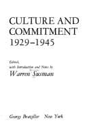 Tapa de Culture and commitment, 1929-1945