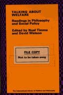 Tapa de Talking about welfare: Readings in philosophy and social policy (The International library of welfare and philosophy)