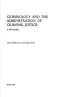 Tapa de Criminology and the administration of criminal justice