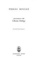 Tapa de Pierre Boulez, conversations with Célestin Deliège
