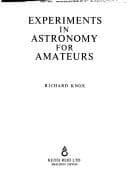 Tapa de Experiments in astronomy for amateurs