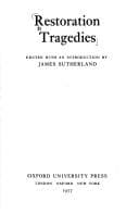 Tapa de Restoration tragedies