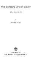 Tapa de The Metrical life of Christ