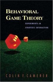 Tapa de Behavioral Game Theory