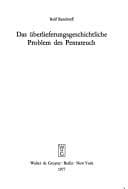 Tapa de Das überlieferungsgeschichtliche Problem des Pentateuch