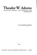 Tapa de Theodor W. Adorno