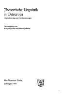 Tapa de Theoretische Linguistik in Osteuropa