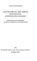 Tapa de Gleichgewicht der Kräfte, Convenance, europäisches Konzert