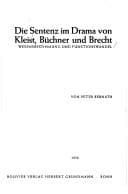 Tapa de Die Sentenz im Drama von Kleist, Büchner und Brecht