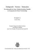 Tapa de Gleichgewicht, Revision, Restauration