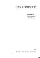 Tapa de Das Komische (Poetik und Hermeneutik ; 7) (German Edition)