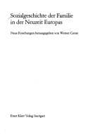 Tapa de Sozialgeschichte der Familie in der Neuzeit Europas