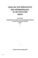 Tapa de Regionale und lokale Räteorganisationen in Württemberg 1918/19 (Quellen zur Geschichte der Rätebewegung in Deutschland 1918/19) (German Edition)