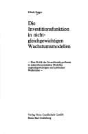 Tapa de Die Investitionsfunktion in nichtgleichgewichtigen Wachstumsmodellen