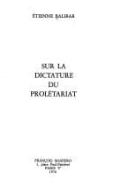 Tapa de Sur la dictature du prolétariat