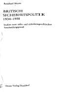 Tapa de Britische Sicherheitspolitik 1934-1938