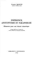 Tapa de Inférence, antonymie et paraphrase