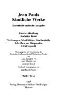 Tapa de Jean Pauls sämtliche Werke