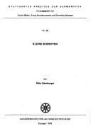 Tapa de Kleine Schriften zur Literatur und Geistesgeschichte