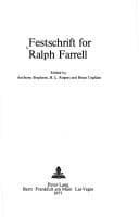 Tapa de Festschrift for Ralph Farrell