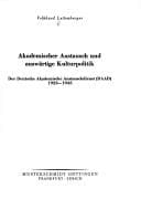 Tapa de Akademischer Austausch und auswärtige Kulturpolitik