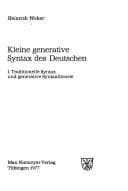 Tapa de Kleine generative Syntax des Deutschen