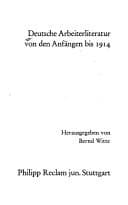 Tapa de Deutsche Arbeiterliteratur von den Anfängen bis 1914