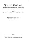 Tapa de Wort und Wirklichkeit
