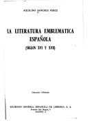 Tapa de La literatura emblemática española