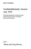 Tapa de Gesellschaftskritische Literatur nach 1945 (i.e. neunzehnhundertfünfundvierzig)