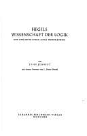 Tapa de Hegels Wissenschaft der Logik und ihre Kritik durch Adolf Trendelenburg