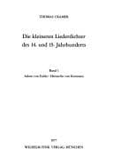 Tapa de Die kleineren Liederdichter des 14. und 15. Jahrhunderts