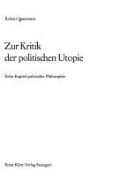 Tapa de Zur Kritik der politischen Utopie