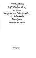 Tapa de Öffentlicher Brief an einen sowjetischen Schriftsteller, das Überholte betreffend
