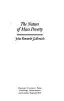 Tapa de The nature of mass poverty