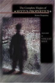 Tapa de The complete elegies of Sextus Propertius