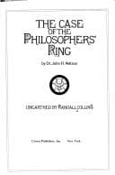 Tapa de The case of the philosophers' ring by Dr. John H. Watson