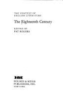Tapa de The Eighteenth Century (The Context of English Literature)