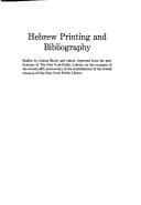 Tapa de Hebrew printing and bibliography