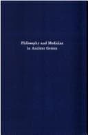 Tapa de Philosophy and medicine in ancient Greece : with an edition of [peri arxaiēs iētrikēs] [De prisca medicina]