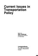 Tapa de Current issues in transportation policy