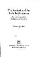 Tapa de The semiotics of the built environment