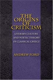 Tapa de The Origins of Criticism