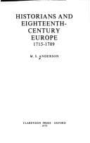 Tapa de Historians and eighteenth-century Europe, 1715-1789
