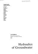 Tapa de Hydraulics of groundwater