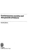 Tapa de Contemporary society and the growth of leisure